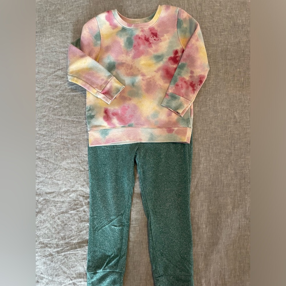 Garanimals 3T bundle of 2 sweatshirts, 3 pair sweatpants lounge cozy tie dye